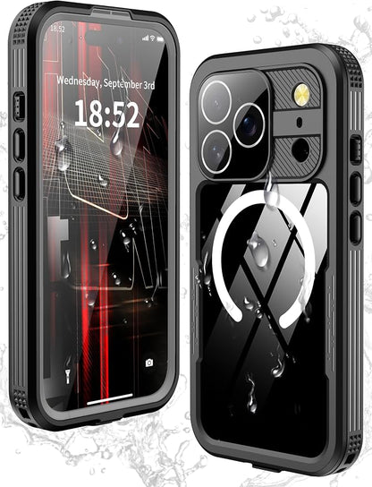 GOLDJU Design for iPhone 17 Pro Case Waterproof, [IP68 Underwater Case][Full Body Shockproof&Dropproof],Clear Sound Quality Built-in Screen Protector& Camera Cover for 17 Pro 6.3''