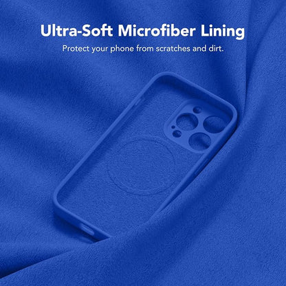 Magnetic for iPhone 13 Pro Max Case, Compatible with MagSafe, [Full Camera Protection][Screen Protector] Silicone Shockproof Protective Phone Case for iPhone 13 Pro Max 6.7", Klein Blue
