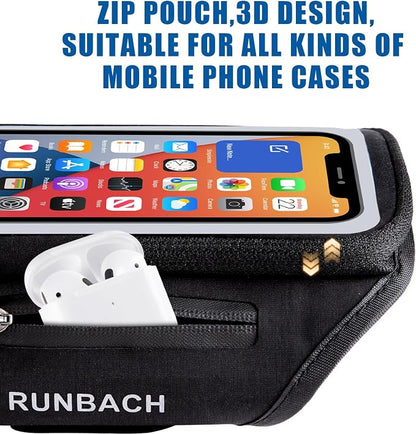 3D Design Zipper Armband for iPhone 15,14,13,12,11,Pro Max, Samsung Galaxy S24,23,22,21+, Ultra, Motorola, Google, Sport Armband with Zipper Slot for Airpods, Buds (6.8 inch)