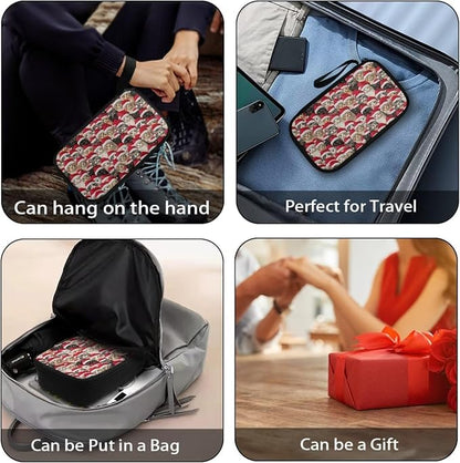 Christmas Cat Print Electronics Organizer Travel Case, Water Resistant Cable Organizer Bag for Travel Essentials, Tech Gifts for Men, Storage Bag as Accessories for Phone, Cord