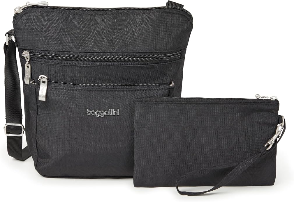 Baggallini Pocket Crossbody Bags for Women 8x8 Small Lightweight Durable Water-resistant Travel Purse W/Rfid