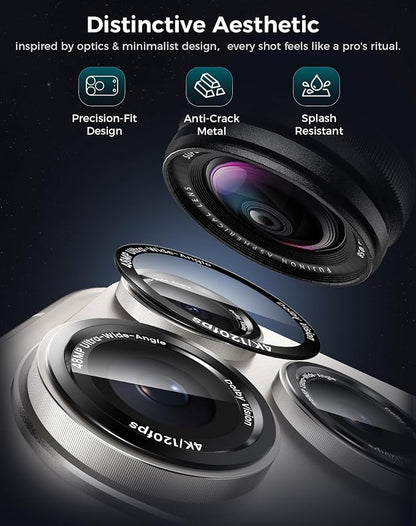 Goton Compatible for iPhone 17 Pro Camera Lens Protector, 1-Pack Aluminum Alloy Metal Cover with HD Tempered Glass, Pro Camera Style, Shatter-Resistant, Scratch-Proof, Case Friendly