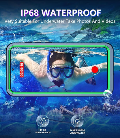 Temdan for Samsung Galaxy S25 FE Case Waterproof, [Military-Grade Drop Protection] [IP68 Underwater] Full Body Heavy Duty Rugged Shock-Proof Case for S25 FE 6.7 Inch Green