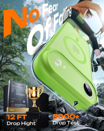 TOCOL for iPhone Air Case, Compatible with Magsafe Charger, Full Camera Protection, Drop Protection, Translucent Matte Phone Case for iPhone 17 Air 6.5 inch (Light Green)