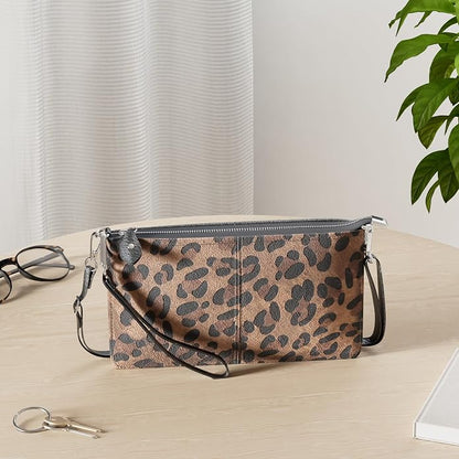 befen Genuine Leather Wristlet Clutch Wallet Purses Small Crossbody Bags for Women with RFID Blocking Card Slots