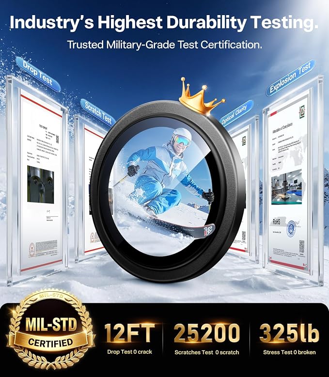 TORRAS 3-Year Ultimate Durability for iPhone 17 Pro Max/17 Pro Camera Lens Protector-1:1 Invisible Fit & Ultra Clarity, Military-Grade 9H+ Aerospace Glass Anti-Scratch Easy Installation,Black