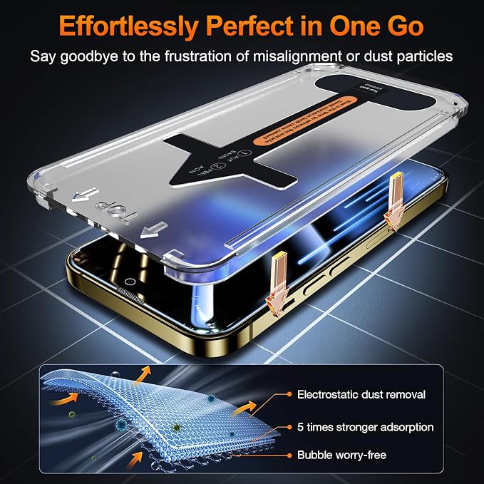 2 Pack for iPhone 14 Pro Max Privacy Tempered Glass Screen Protector 6.7 Inch, 9H Hardness, Scratch Resistant with Updated Easy Installation Tool
