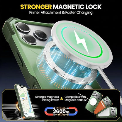 3 in 1 for iPhone 17 Pro Max Case,[1 Screen Protector & 1 Camera Lens Protector ],7X Military-Grade Drop Protection ,Fits MagSafe ,Tough, Rugged & Durable for Heavy Duty iPhone 17 Pro Max Case, Green
