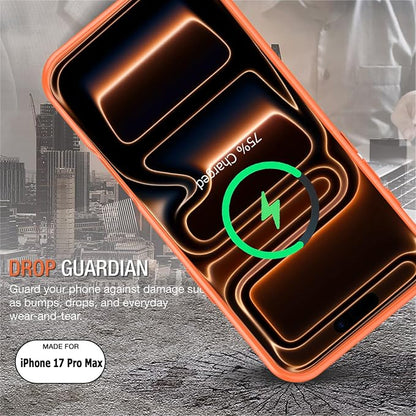 Battery Case for iPhone 17 Pro Max,12000mAh Rechargeable Portable Charging Case with Wireless Charging Compatible for iPhone 17 Pro Max (6.9inch) with Carplay Extend Battery Pack Charger Cover -Orange