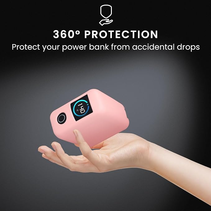 kwmobile Case Compatible with Anker Zolo 140W - Portable Powerbank Cover - External Battery Charger Bag, Shockproof - Dusty Pink