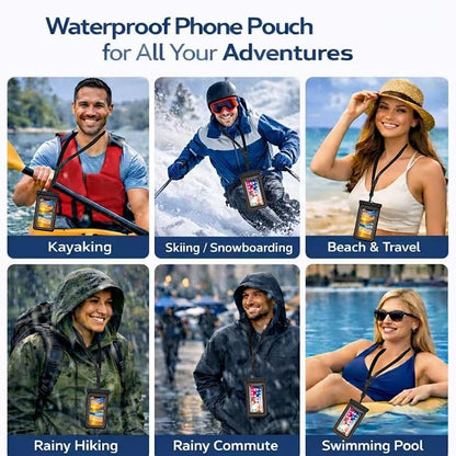 2-Pack IPX8 Floating Waterproof Phone Pouch, Dry Bag with Lanyard, Fits up to 7.2”, Compatible with iPhone 16/15/14/13 Pro Max, Galaxy S25/S24 Ultra, Pixel for Snorkeling, Kayaking(Black-Black)