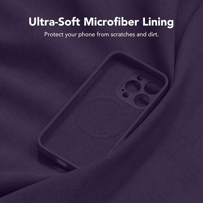 Magnetic for iPhone 16 Pro Max Case, Compatible with MagSafe, [Full Camera Protection][Screen Protector] Silicone Shockproof Protective Phone Case for iPhone 16 Pro Max 6.9", Deep Purple