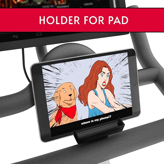 Phone Holder Compatible with Peloton Bike & Bike Plus Accessories, Original Design Cell Phone Tray, Holder for iPhone, Cellphone Mount, Fit for Most Mobile, Baby Monitor