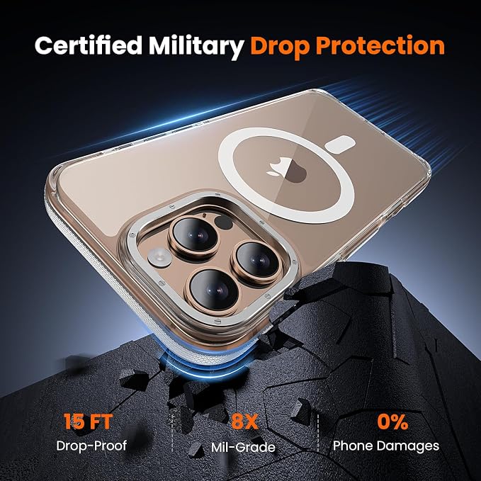 3 in 1 for iPhone 16 Pro Case Clear with MagSafe, Yellowing-Resistant Acrylic Back, Shockproof Guard Corners, Military-Grade Protection for iPhone 16 Pro Phone Case 6.3 inch Clear Bumper