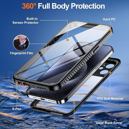 Hualele for iPhone 12 Mini Case Waterproof, Built in Lens & Screen Protector Rugged Full Body Protective Military Grade Drop Protection IP68 Underwater Cover Case for iPhone 12 Mini 5.4inch Black