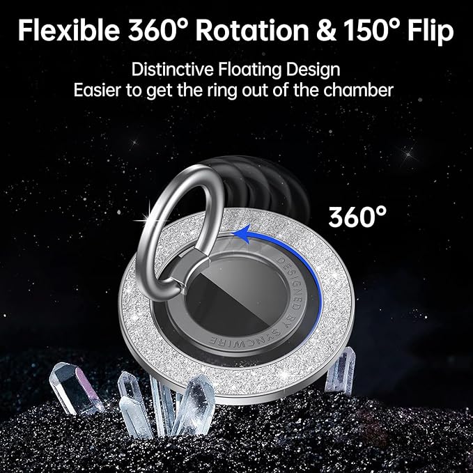 Syncwire Magnetic Phone Grip for MagSafe, Sparkle Ring Holder, Rotatable Kickstand Bling Ring Stand Removable MagSafe Accessories for iPhone 17 Pro Max 16 15 14 13, Android, Samsung etc.