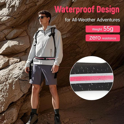 JUMAHE Slim Running Belts for Women Men - Running Phone Holder Fanny Pack for Key, Accessories Fits ALL Cell Phones, Pink
