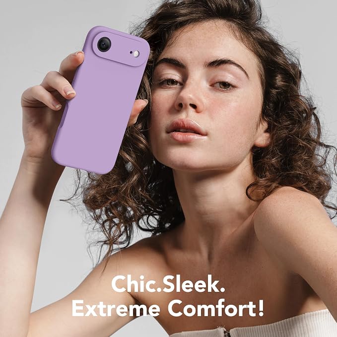 Magnetic for iPhone Air Case, Compatible with MagSafe, [Full Camera Protection][Screen Protector] Silicone Shockproof Protective Phone Case for iPhone 17 Air 6.5", Light Purple