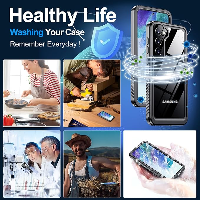 MOZOTER for Samsung Galaxy S21 FE Case Waterproof,[IPX8 Underwater Case][Full Body Shockproof & Military Dropproof] Clear Sound Quality Built-in Screen Protector for Samsung S21 FE 6.4 inch-Black
