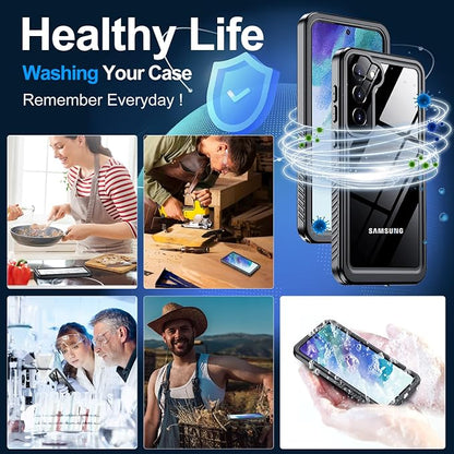 MOZOTER for Samsung Galaxy S21 FE Case Waterproof,[IPX8 Underwater Case][Full Body Shockproof & Military Dropproof] Clear Sound Quality Built-in Screen Protector for Samsung S21 FE 6.4 inch-Black
