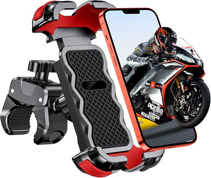 Zewdov Motorcycle Phone Mount [Secure Grip][Anti-Drop], Upgrade Bike Phone Holder [1s Stable Lock], 360° Rotatable Phone Holder for Mountain Bike/ATV/Scooter, Fits for iPhone/Samsung 4.7-6.7"