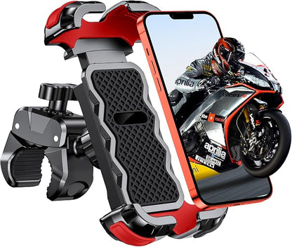 Zewdov Motorcycle Phone Mount [Secure Grip][Anti-Drop], Upgrade Bike Phone Holder [1s Stable Lock], 360° Rotatable Phone Holder for Mountain Bike/ATV/Scooter, Fits for iPhone/Samsung 4.7-6.7"