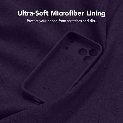 Magnetic for iPhone 17 Pro Max Case, Compatible with MagSafe, [Full Camera Protection][Screen Protector] Silicone Shockproof Protective Phone Case for iPhone 17 Pro Max 6.9", Deep Purple