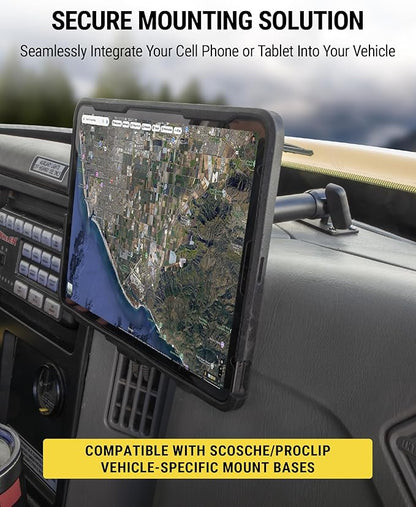 Scosche MXMSAMPS2HD MagicMount Pro Heavy Duty Dashboard Cell Phone Holder/Tablet Mount for Truck, Semi & Car, Magnetic Dash Mount with AMPS Plate Compatible with MagSafe, iPhone, Android & iPad