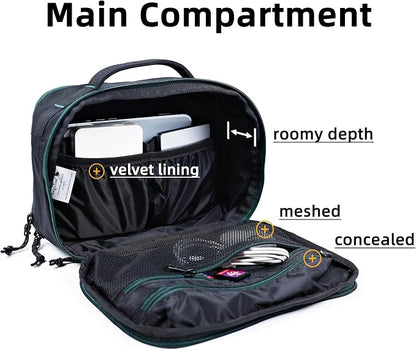Accessories Bag & Tech Pouch | Organizer for Cables, Electronics & Everyday Essentials, Water-Repellent, Dual-Sided Padded