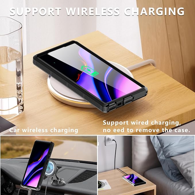 Losin Compatible with Galaxy S25 Ultra Case Waterproof Magnetic [Compatible with MagSafe] [Drop Protection] [IP68 Underwater] Full Body Shockproof Protective Phone Case, Black