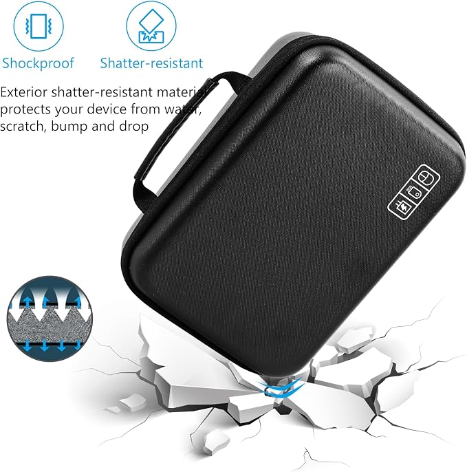 ProCase Hard Travel Electronic Organizer Case for MacBook Power Adapter Chargers Cables Power Bank Apple Magic Mouse Apple Pencil USB Flash Disk SD Card Small Portable Accessories Bag