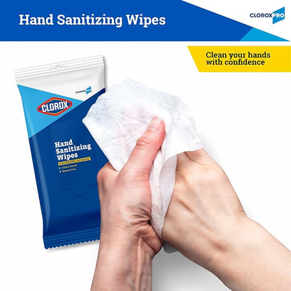 Clorox Pro Alcohol Free Hand Wipes with BZK - Gentle Sanitizing Wipes Serve as Travel Essentials & On-The-Go Cleaning - Disinfecting Sanitizer Solution for School Supplies & Office Use, 20 Count