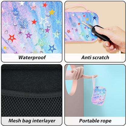 Phone Charger Case Storage Set with Cute Stars Cable Protector with Carrying Cable Case Bag,Cord Organizer, USB Earphone Wire Saver Organizer Charger Protector for iPhone (Colourful Stars)