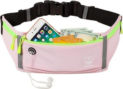 Running Belt Slim Fanny Packs for Women, Pink Running Fanny Pack Waist Pack Phone Holder for Running Hiking Workout