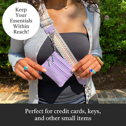 Save the Girls Original Clip and Go Phone Strap Pattern - Crossbody Phone Strap Chain with Zipper Wallet Pouch