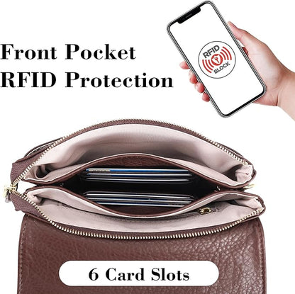 MINICAT RFID Blocking Small Crossbody Bags for Women Vegan Leather Mini Travel Purses Cell Phone Purse Cross Body Bag