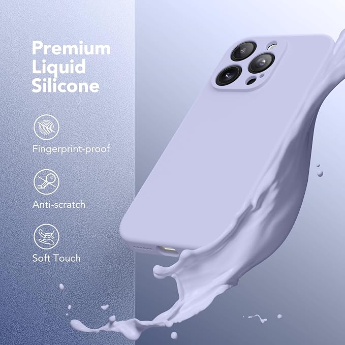 Magnetic for iPhone 16 Pro Max Case, Compatible with MagSafe, [Full Camera Protection][Screen Protector] Silicone Shockproof Protective Phone Case for iPhone 16 Pro Max 6.9", Lilac