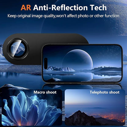 for iPhone 17 Air Camera Lens Protector, [Military Grade Shatterproof] [Strong Adsorption] [Case Friendly] Full Coverage Metal Aluminum Alloy 9H Tempered Glass Camera Screen Cover, Black