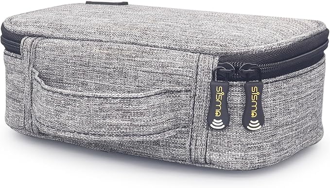 sisma Travel Electronics Organizer Small Carrying Case for Cables Phone Chargers USB Plugs Power Cords Earbuds Adapter Tech Accessories Pouch -Grey
