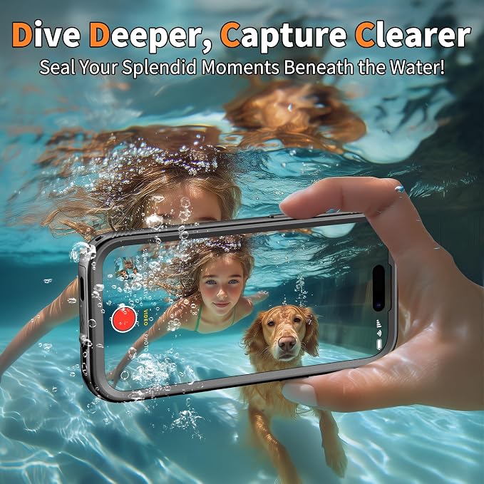Cozycase for iPhone 17 Pro Max Waterproof Case Full-Body Bumper Shockproof Dustproof Cases with Built-in Screen Protector &Camera Control Compatible with MagSafe,Drop Proof 17PM Cover Black