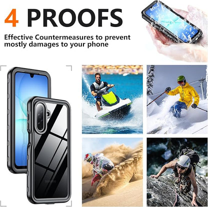 SPIDERCASE for Samsung Galaxy A17 Waterproof Case, IP68 Waterproof Case, Military-Grade Drop Protection, Full-Body Shockproof Dustproof Cover,Black