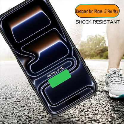 Battery Case for iPhone 17 Pro Max, 12000mAh Capacity Portable Charger Case Rechargeable Smart Battery Pack Compatible with iPhone 17 Pro Max 6.9 inch Charging Cover Support Wireless Charging (Black)