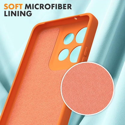 Case for Motorola Moto G Power (2025), 2 Pack Tempered Glass Screen Protectors, Soft TPU Silicone Shockproof Case-Orange