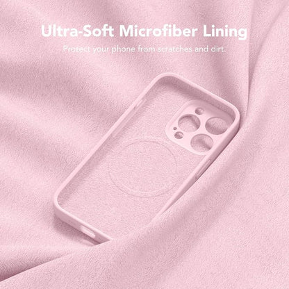 Magnetic for iPhone 12 Pro Max Case, Compatible with MagSafe, [Full Camera Protection][Screen Protector] Silicone Shockproof Protective Phone Case for iPhone 12 Pro Max 6.7", Chalk Pink