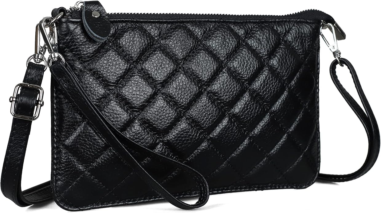 befen Genuine Leather Wristlet Clutch Wallet Purses Small Crossbody Bags for Women with RFID Blocking Card Slots