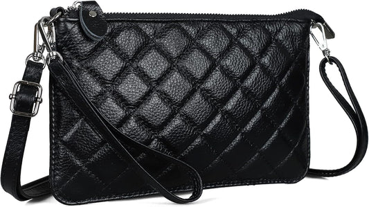 befen Genuine Leather Wristlet Clutch Wallet Purses Small Crossbody Bags for Women with RFID Blocking Card Slots