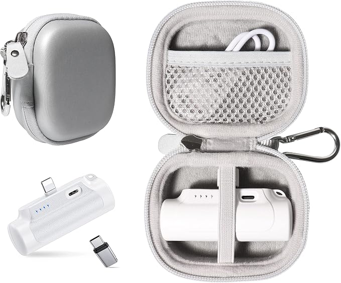getgear Travel Case for Mini Portable Charger Compatible with Abnoys Portable Charger, Also fits for iWalk Mini Portable Charger (Smoke)