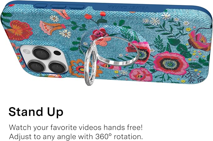 VELVET CAVIAR Compatible with MagSafe Phone Grip 2.0 | Cute Magnetic Ring Holder | Finger Loop Kickstand | Pop On Accessory for iPhone 17, 16, 15, 14, 13, 12 | Groovy Floral