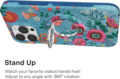 VELVET CAVIAR Compatible with MagSafe Phone Grip 2.0 | Cute Magnetic Ring Holder | Finger Loop Kickstand | Pop On Accessory for iPhone 17, 16, 15, 14, 13, 12 | Groovy Floral