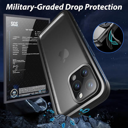 SPORTLINK for iPhone 15 Pro Max Case - IP68 Waterproof Military Protective Full Body Heavy Duty Shockproof 360 Sealed Dustproof with Camera Screen Protector Cover for i Phone 15 Pro Max 6.7" Black